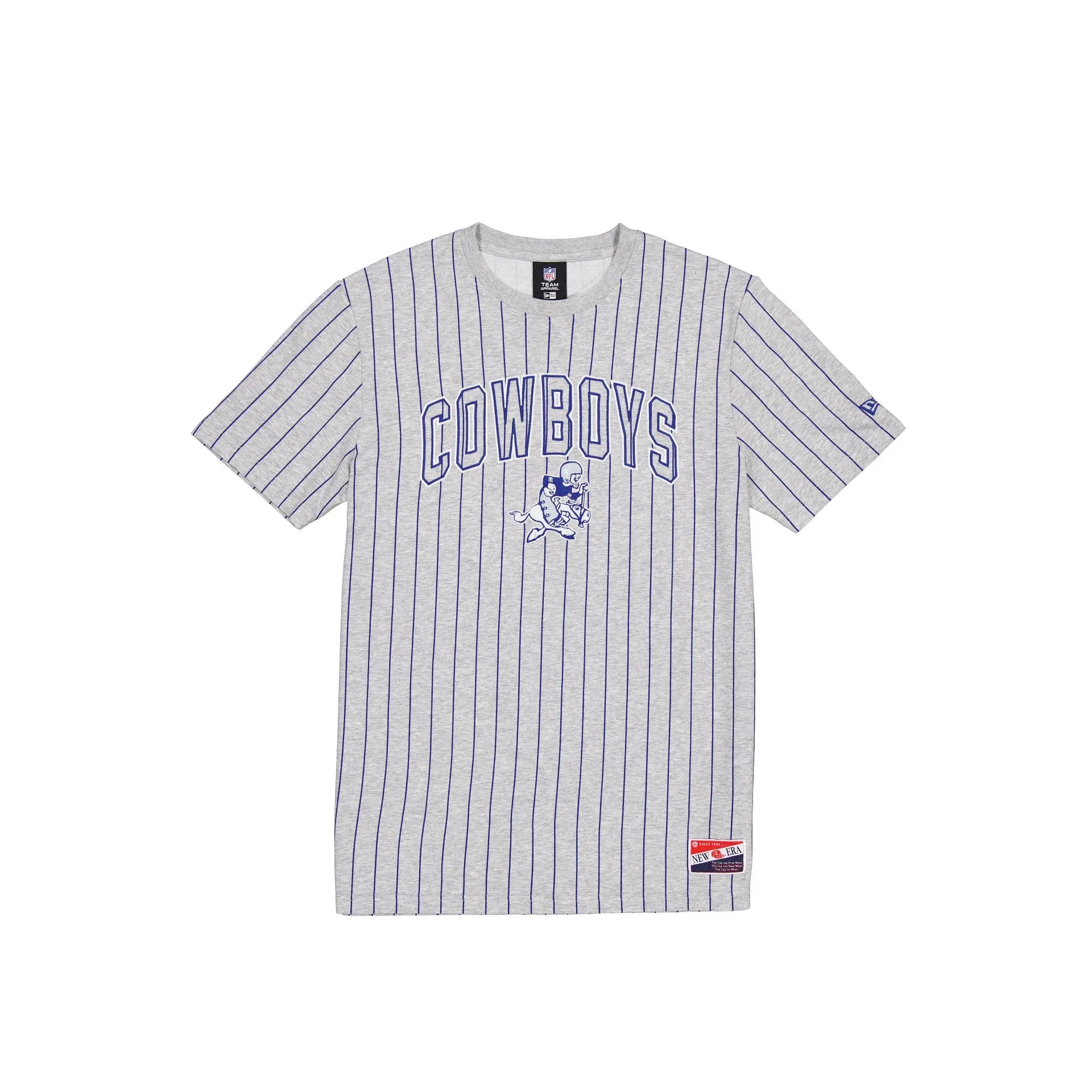 Dallas Cowboys Throwback Gray Pinstripe T-Shirt sold by New Era
