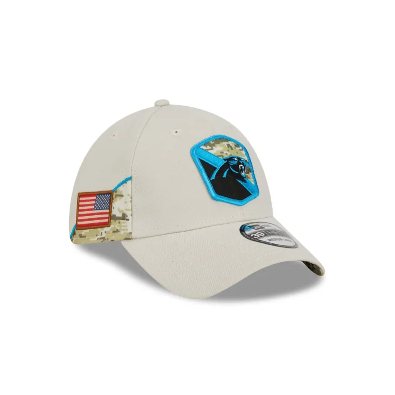 Carolina Panthers 2023 Salute to Service 39THIRTY Stretch Fit Hat sold by New Era