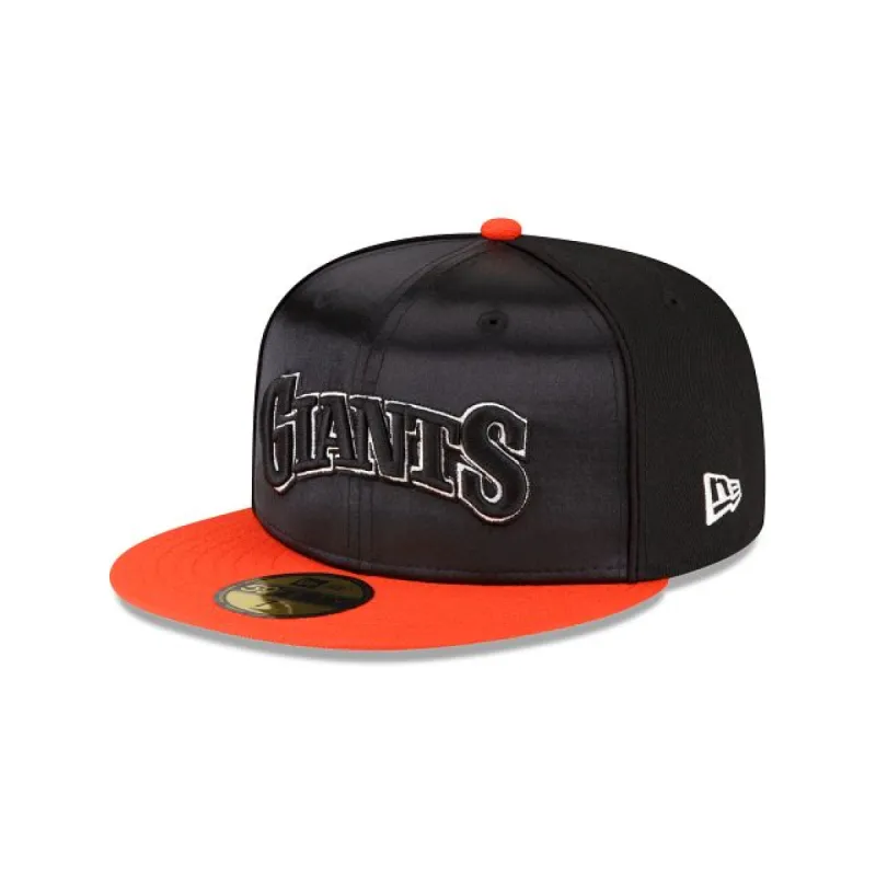 Just Caps Black Satin San Francisco Giants 59FIFTY Fitted Hat sold by New Era