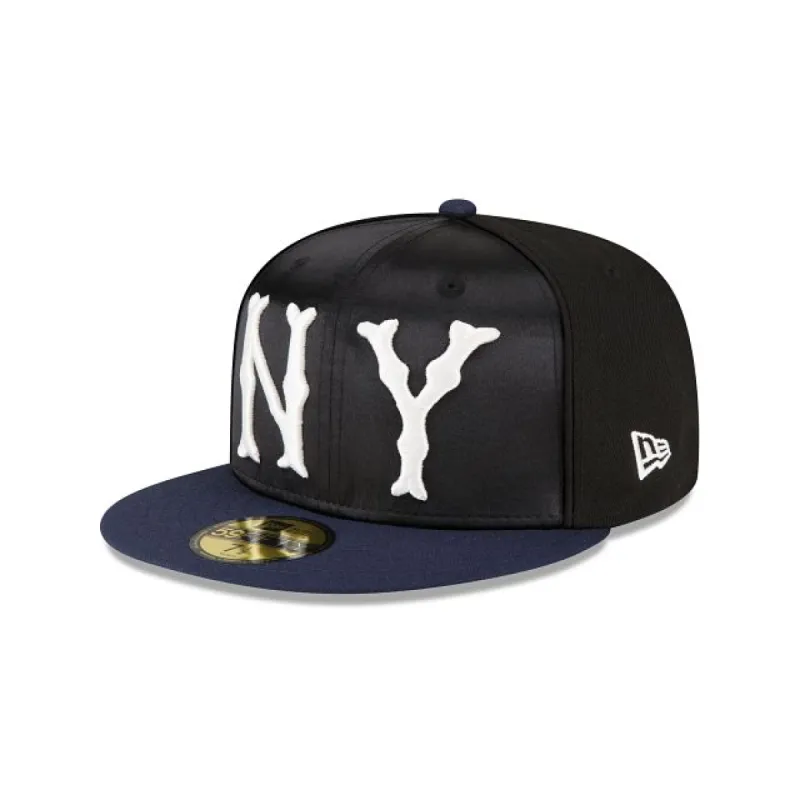 Just Caps Black Satin New York Yankees 59FIFTY Fitted Hat sold by New Era