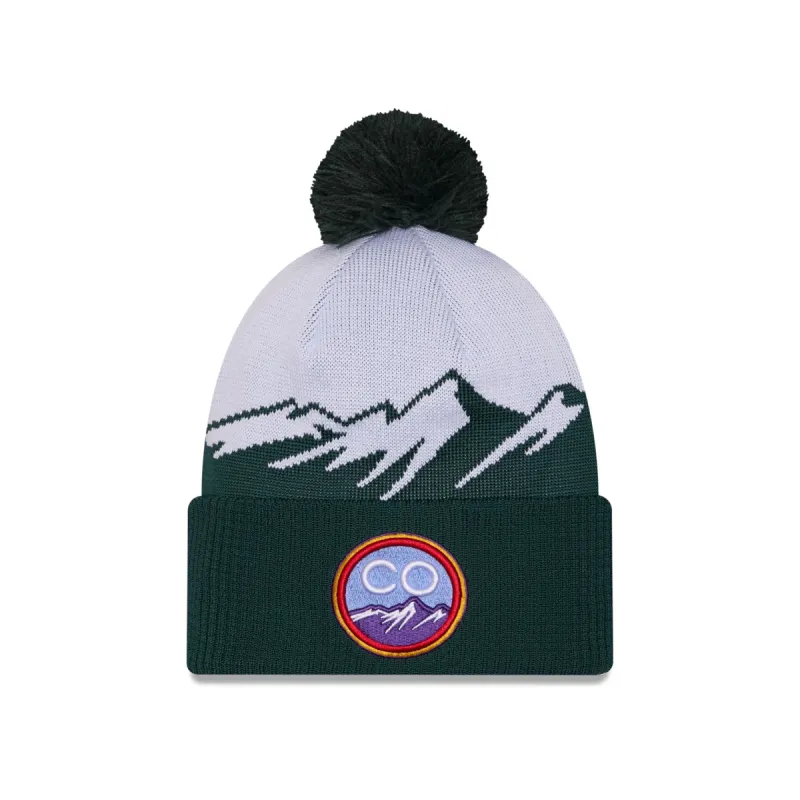 Colorado Rockies City Connect Pom Knit Hat sold by New Era