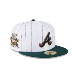 Just Caps White Pinstripe Atlanta Braves 59FIFTY Fitted sold by New Era