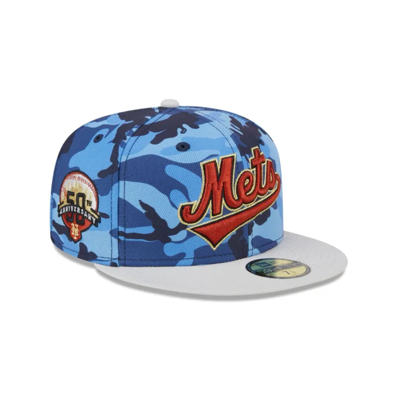 New York Mets Blue Camo 59FIFTY Fitted Hat sold by New Era