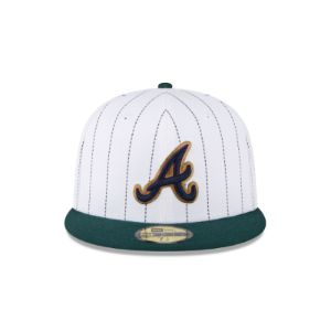 Just Caps White Pinstripe Atlanta Braves 59FIFTY Fitted sold by New Era