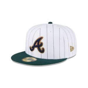 Just Caps White Pinstripe Atlanta Braves 59FIFTY Fitted sold by New Era