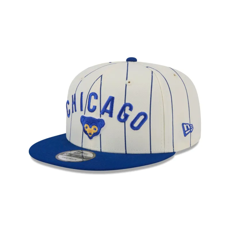 Chicago Cubs Jersey Pinstripe 9FIFTY Snapback Hat sold by New Era