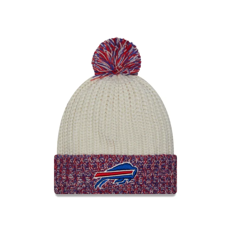 Buffalo Bills Throwback Women's Pom Knit Hat sold by New Era