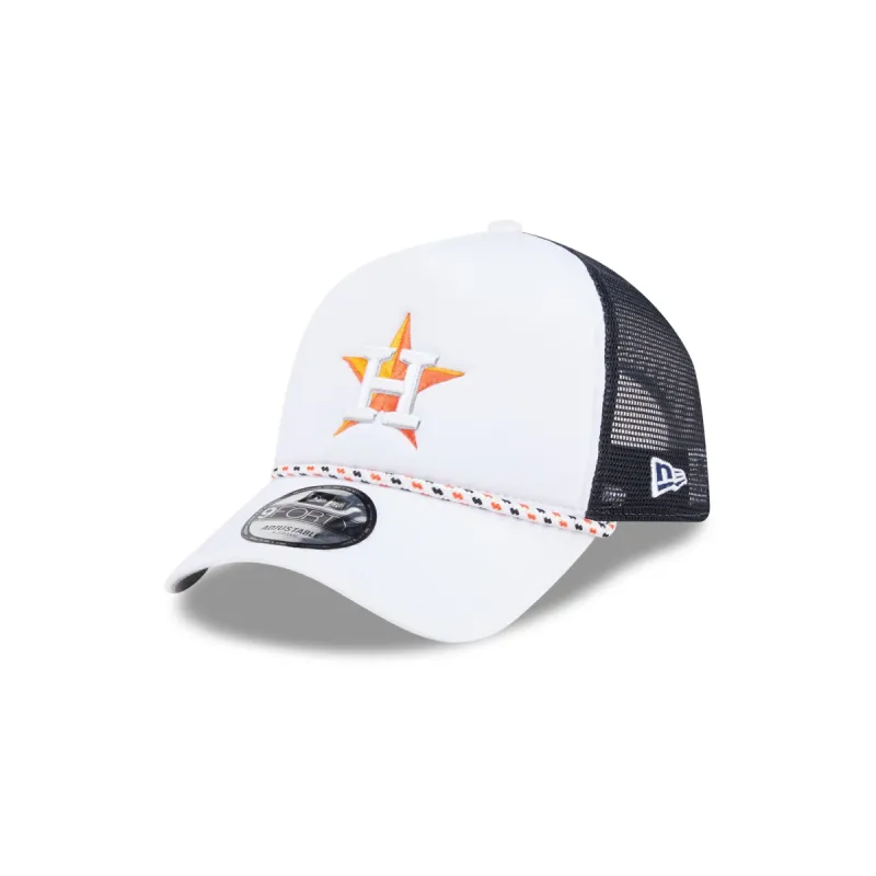 Houston Astros Court Sport 9FORTY A-Frame Trucker Hat sold by New Era