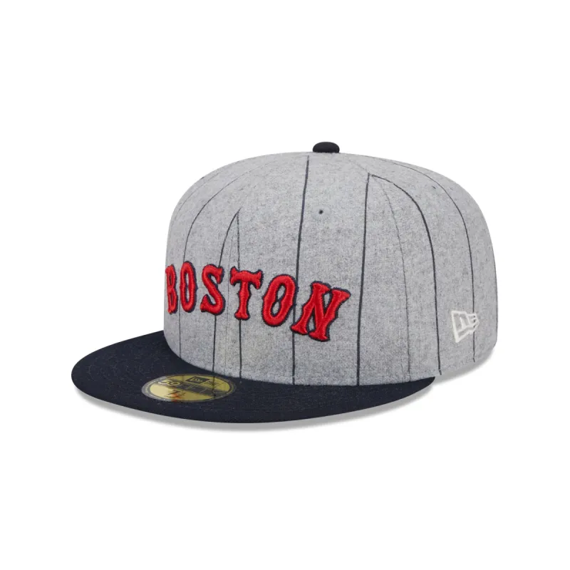 Boston Red Sox Heather Pinstripe 59FIFTY Fitted Hat sold by New Era