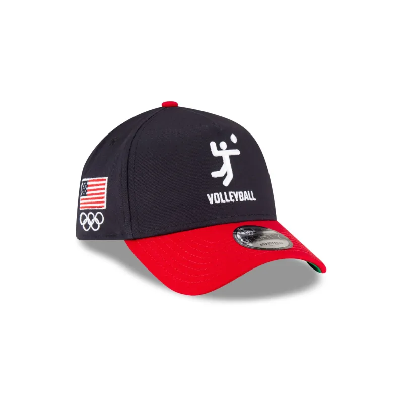 Team USA Volleyball 9FORTY A-Frame Snapback Hat sold by New Era