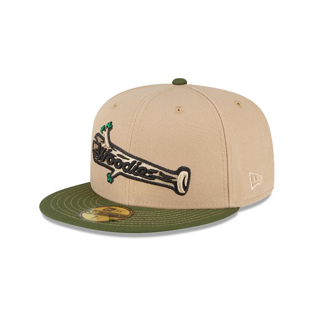 Just Caps Beige Camel Down East Wood Ducks 59FIFTY Fitted Hat sold by New Era