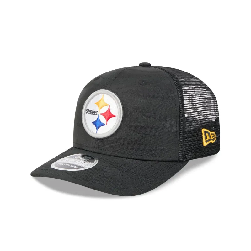 Pittsburgh Steelers Camo 9SEVENTY Trucker Stretch-Snap Hat sold by New Era