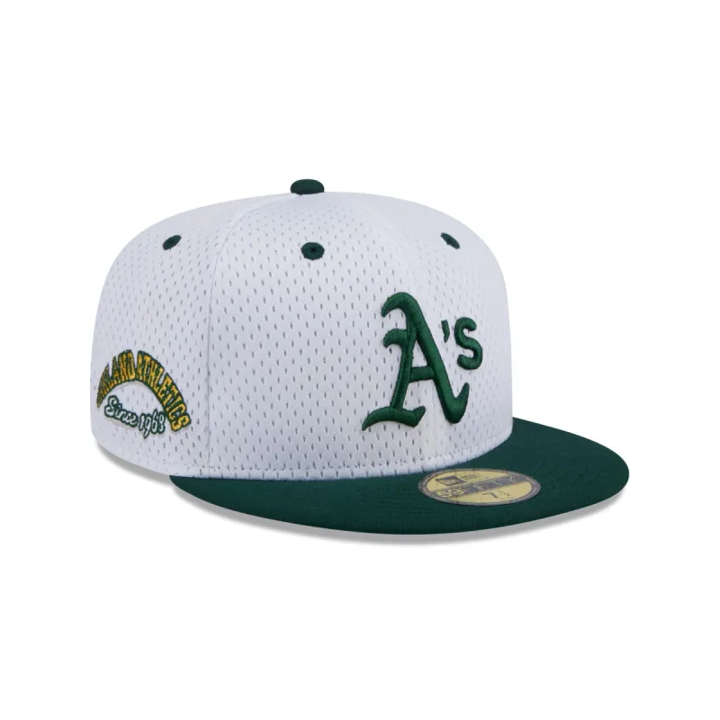 Oakland Athletics Throwback Mesh 59FIFTY Fitted Hat sold by New Era