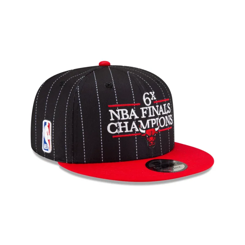 Just Caps NBA Champion Pinstripe Chicago Bulls 9FIFTY Snapback Hat sold by New Era
