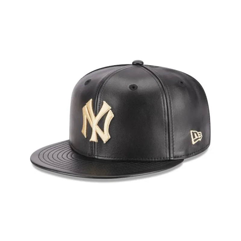 New York Yankees Leather 59FIFTY Fitted Hat Parallel