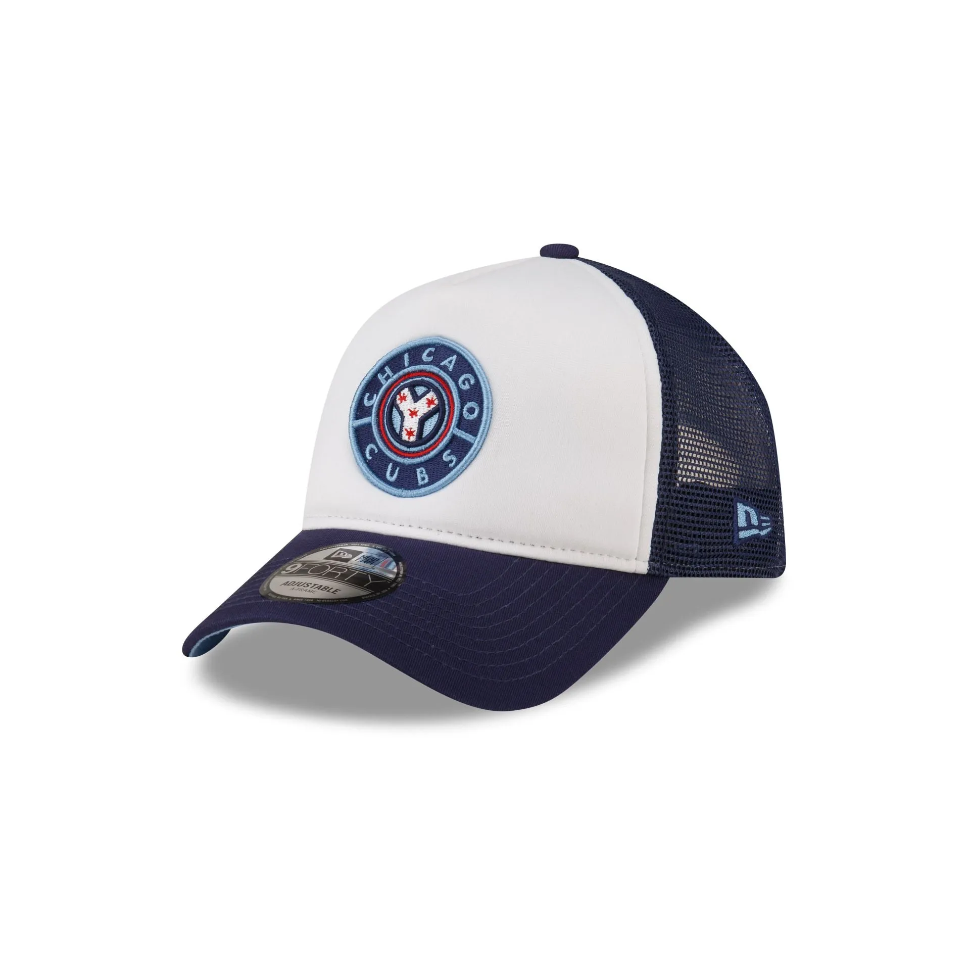Chicago Cubs White Crown 9FORTY A-Frame Trucker Hat sold by New Era