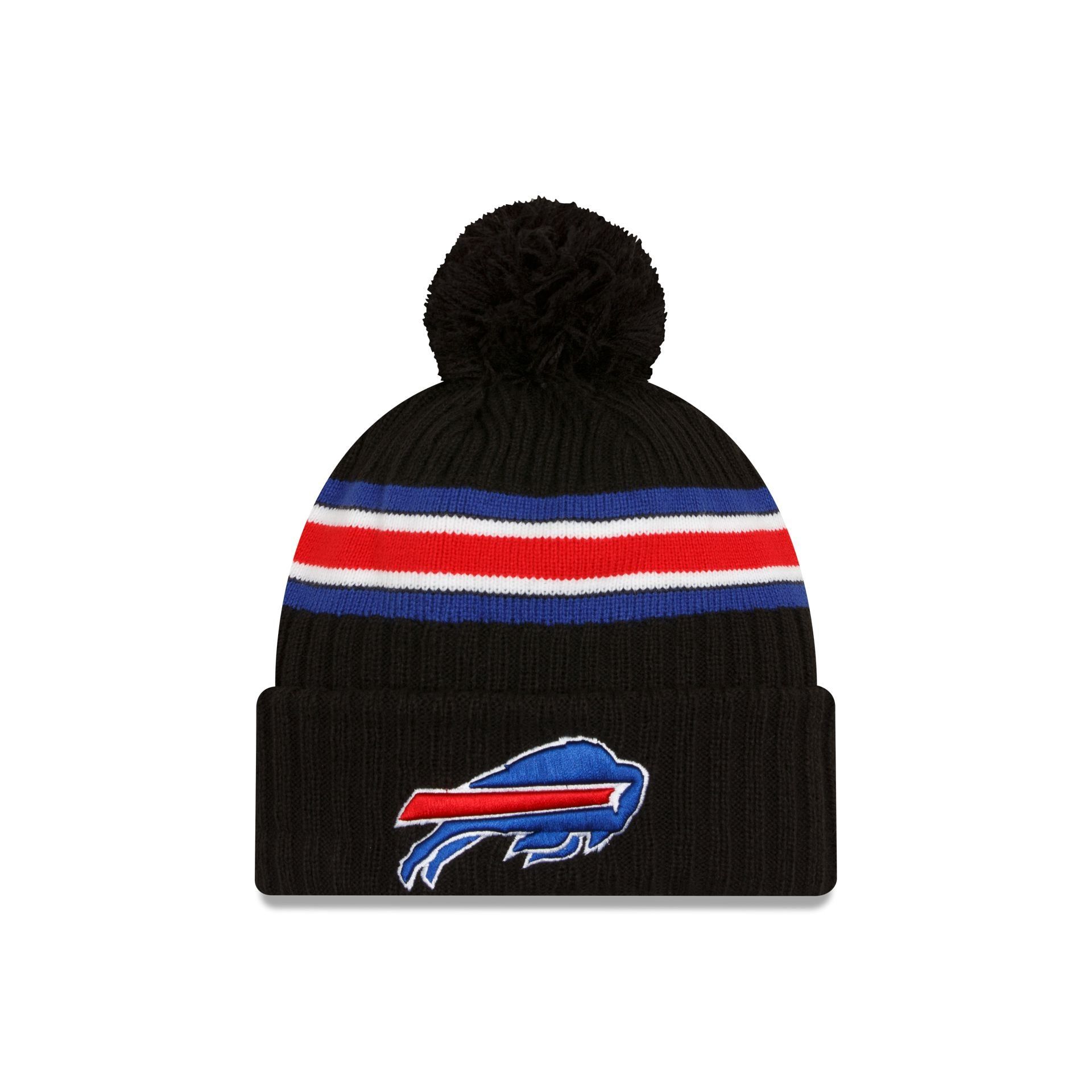 Buffalo Bills 2023 Cold Weather Black Pom Knit Hat sold by New Era