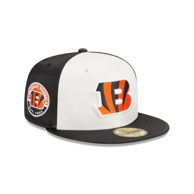 Cincinnati Bengals Throwback Satin 59FIFTY Fitted Hat sold by New Era