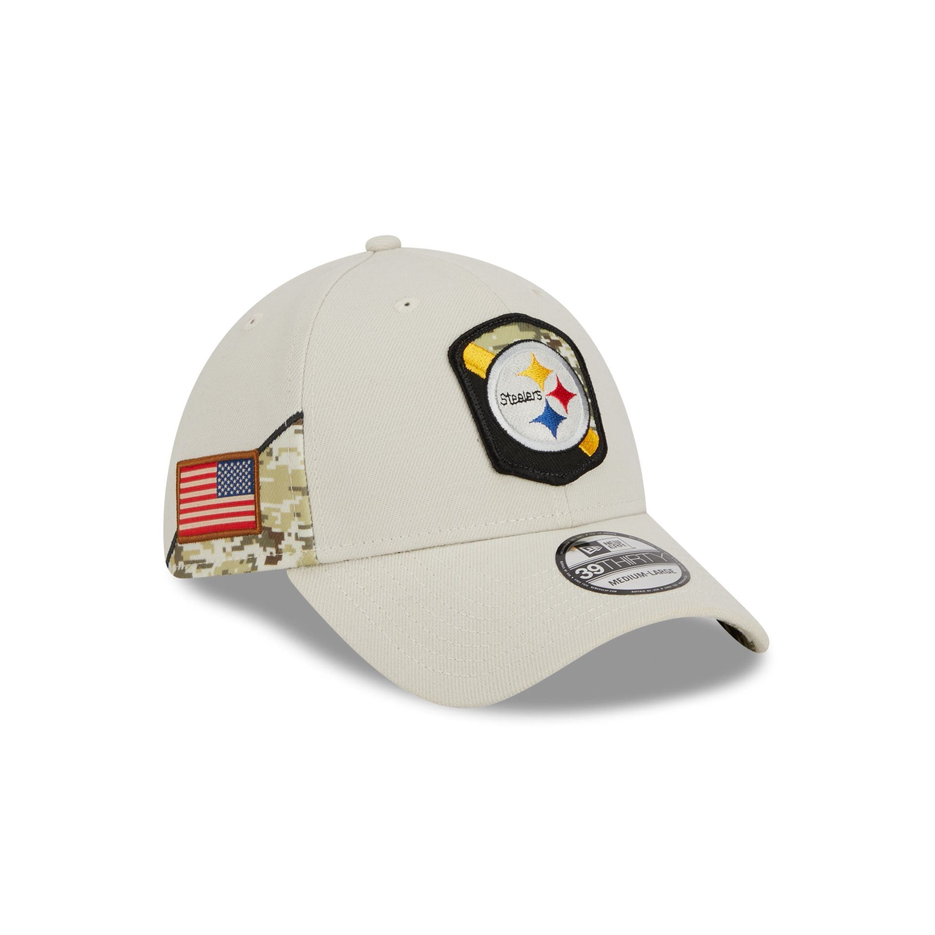 Pittsburgh Steelers 2023 Salute to Service 39THIRTY Stretch Fit Hat sold by New Era
