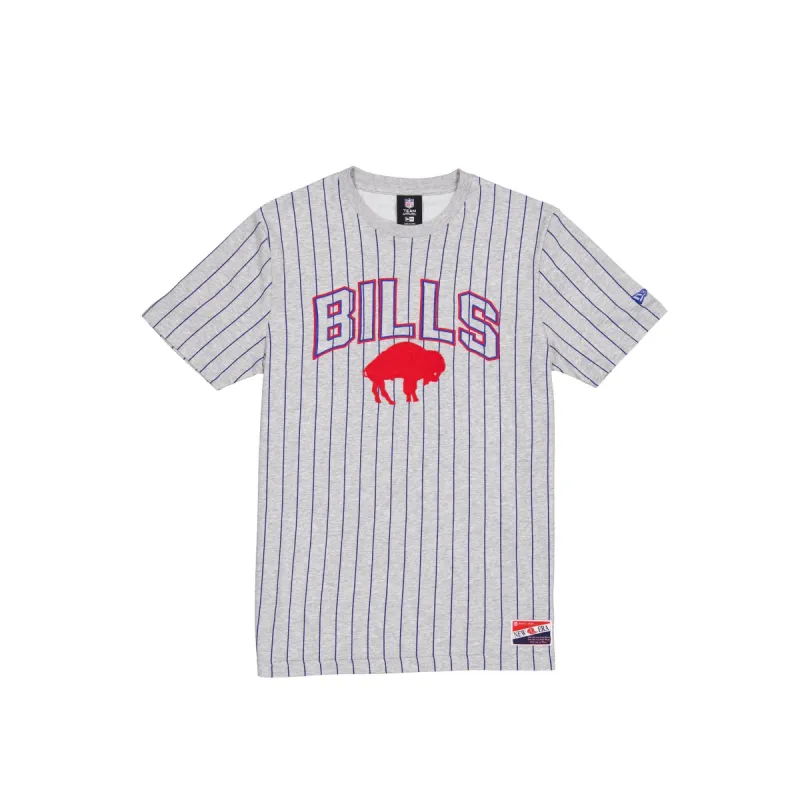 Buffalo Bills Throwback Gray Pinstripe T-Shirt sold by New Era
