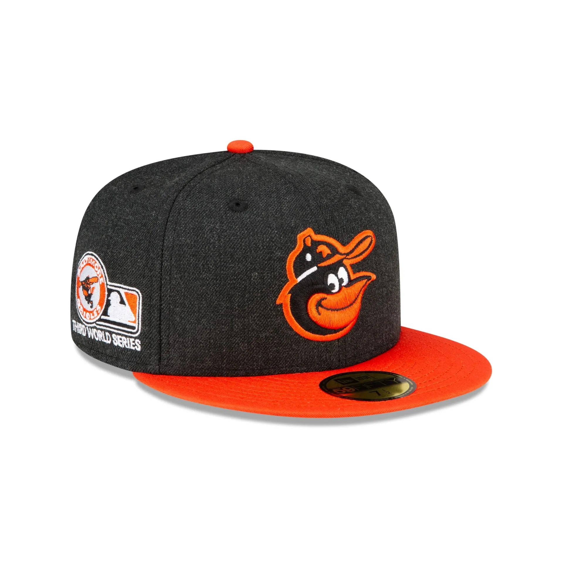 Just Caps Heathered Crown Baltimore Orioles 59FIFTY Fitted Hat sold by New Era