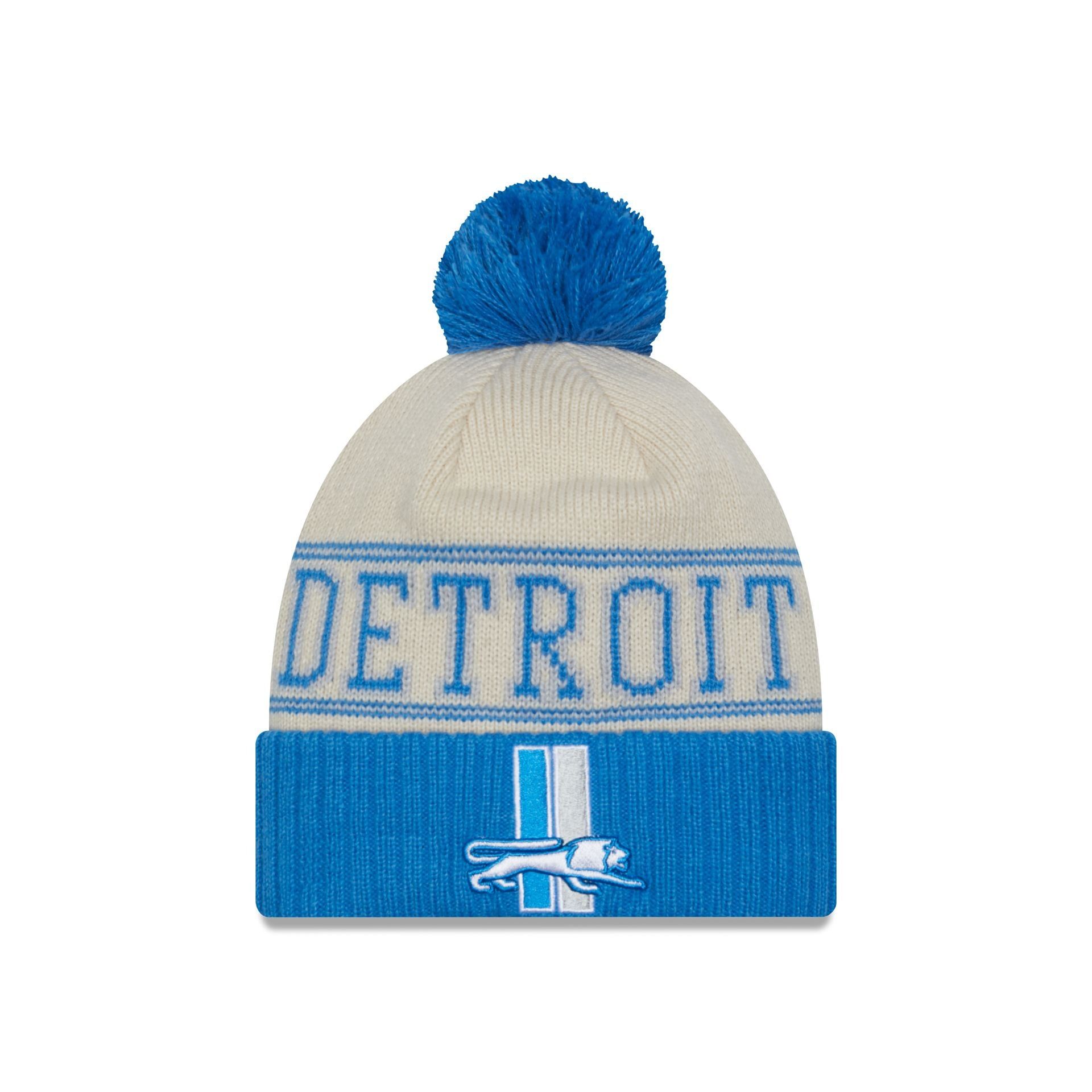 Detroit Lions 2023 Cold Weather Historic Pom Knit sold by New Era