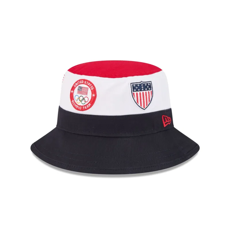 Team USA Olympics Color Block Bucket Hat sold by New Era