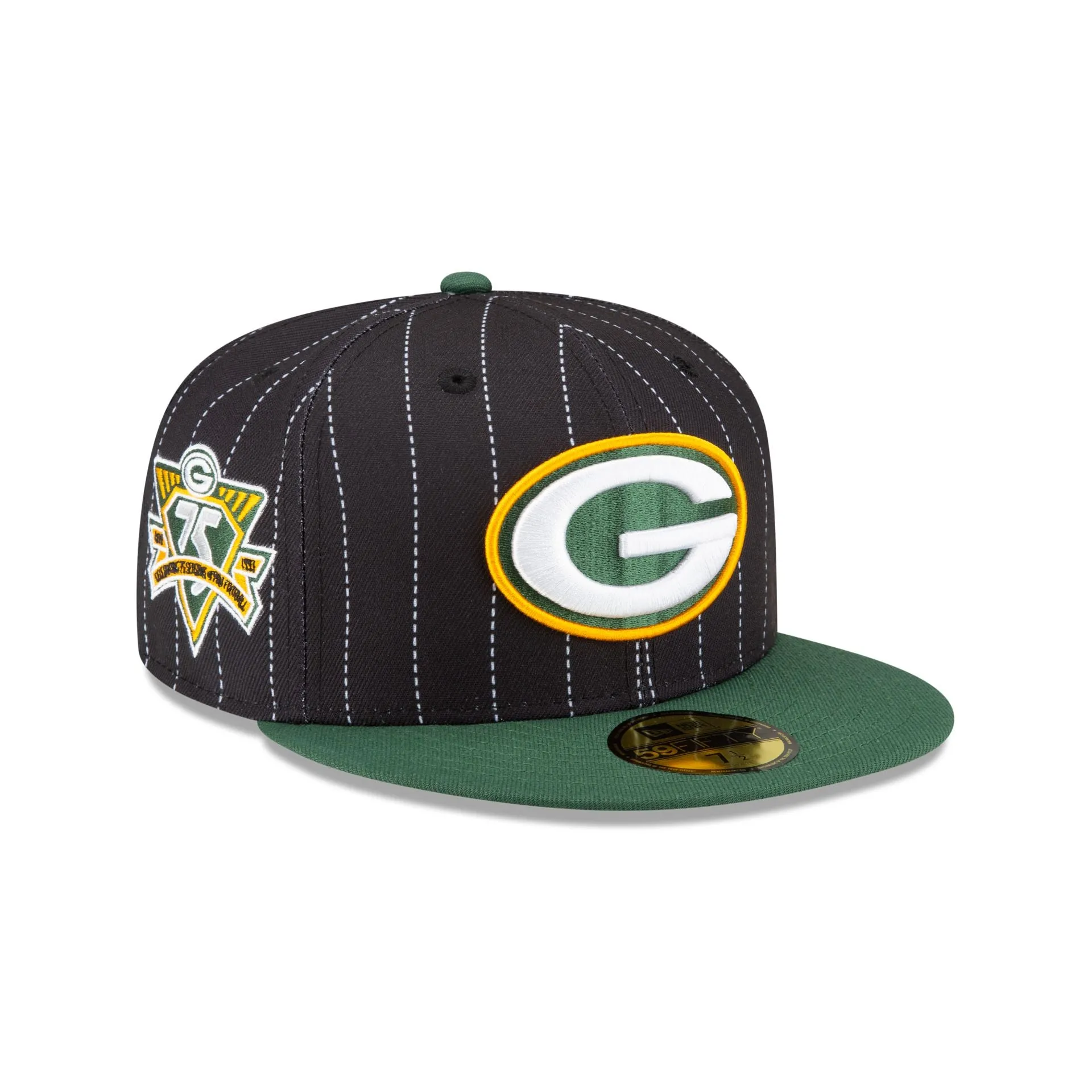 Just Caps Pinstripe Green Bay Packers 59FIFTY Fitted Hat sold by New Era