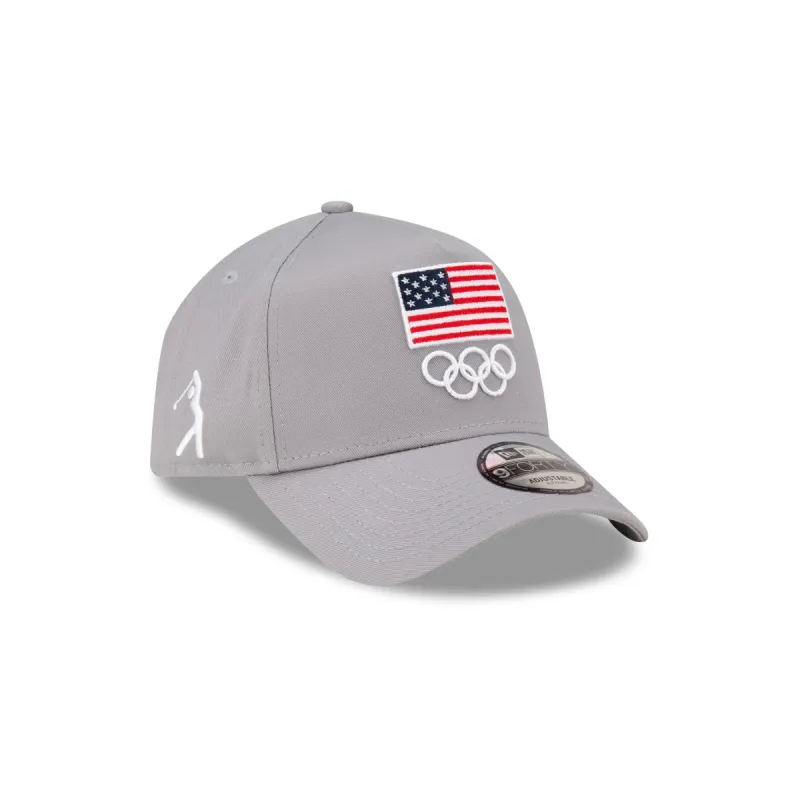 Team USA Golf Gray 9FORTY A-Frame Snapback Hat sold by New Era