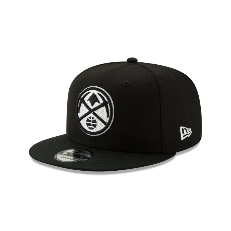 Denver Nuggets Basic Black & White 9FIFTY Snapback Hat sold by New Era