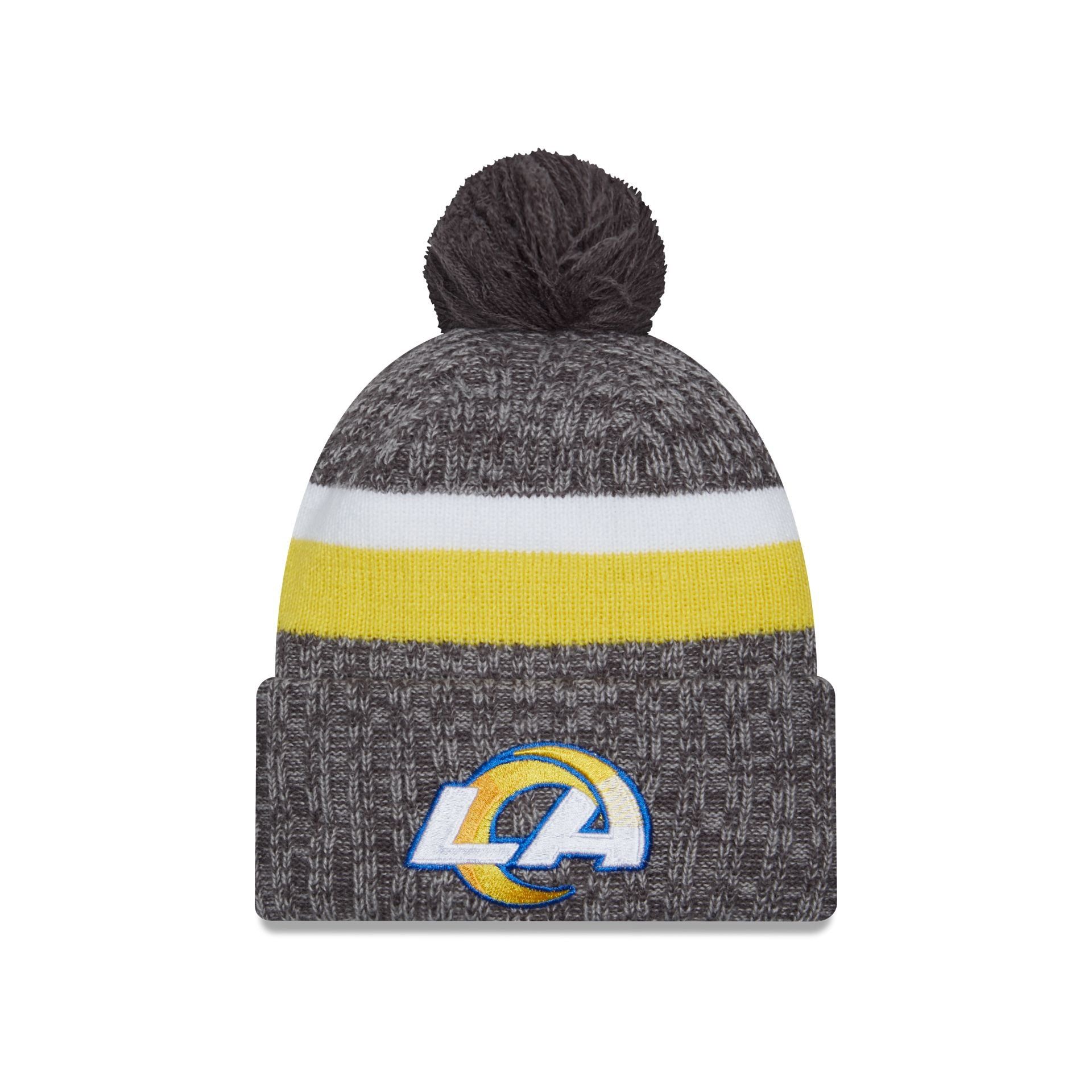 Los Angeles Rams 2023 Cold Weather Gray Pom Knit Hat sold by New Era
