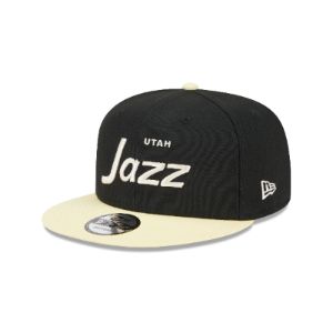 Utah Jazz Pale Yellow Visor 9FIFTY Snapback Hat sold by New Era