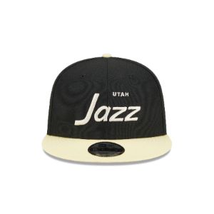 Utah Jazz Pale Yellow Visor 9FIFTY Snapback Hat sold by New Era