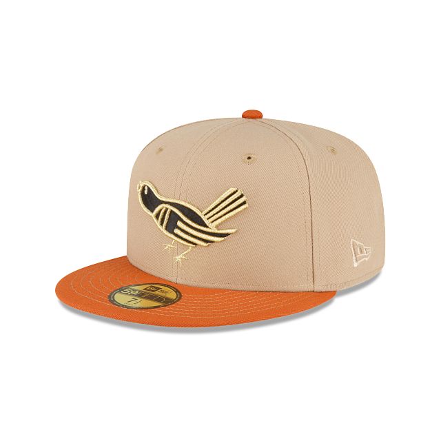 Just Caps Beige Camel Baltimore Orioles 59FIFTY Fitted Hat sold by New Era