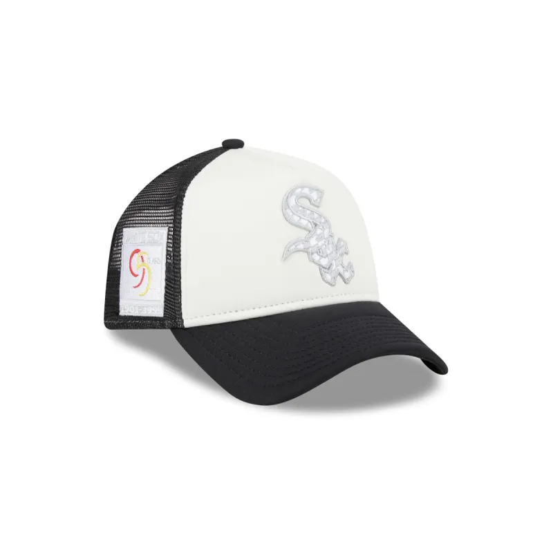 Chicago White Sox Checkered Flag 9FORTY A-Frame Trucker Hat sold by New Era