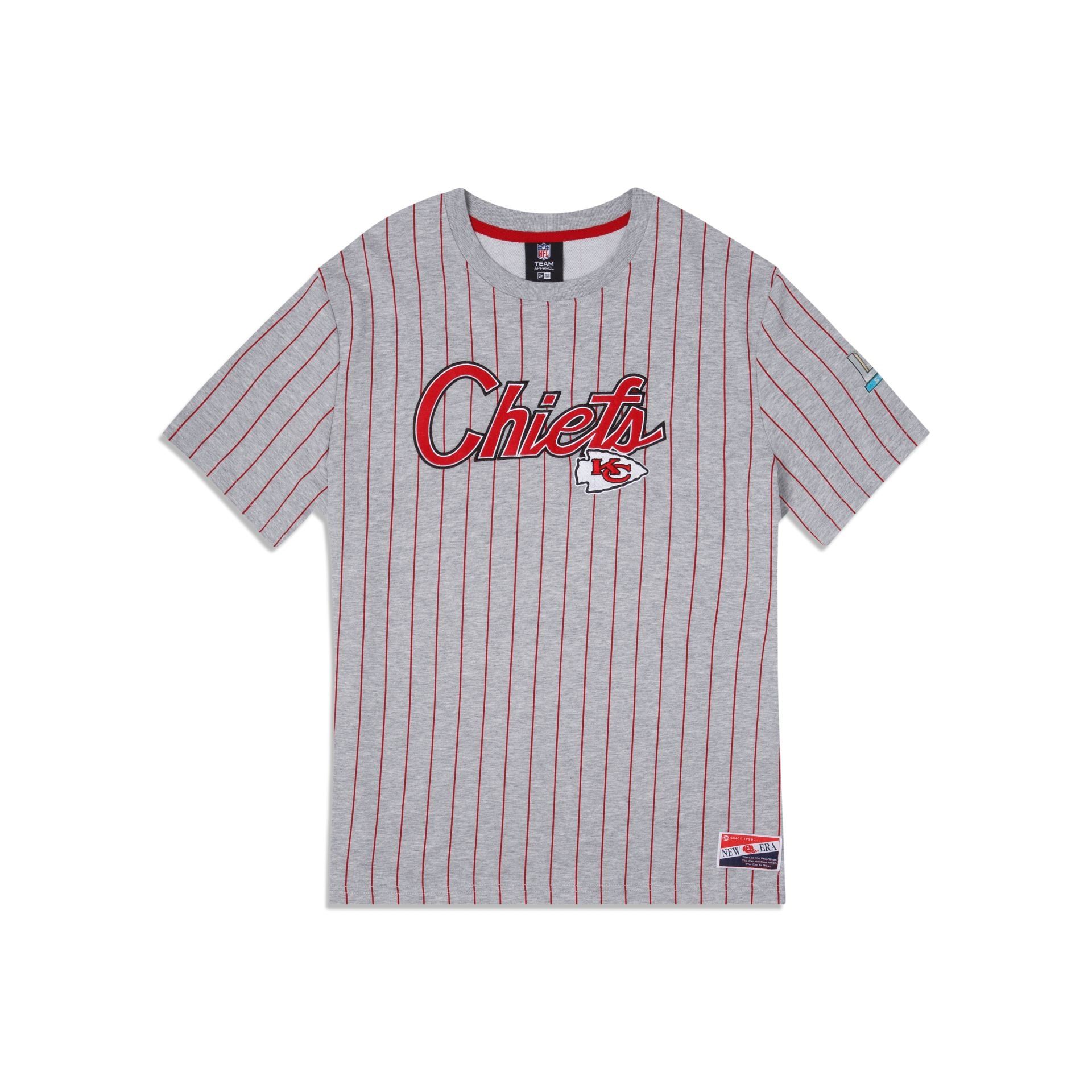 Kansas City Chiefs Throwback Striped T-Shirt sold by New Era