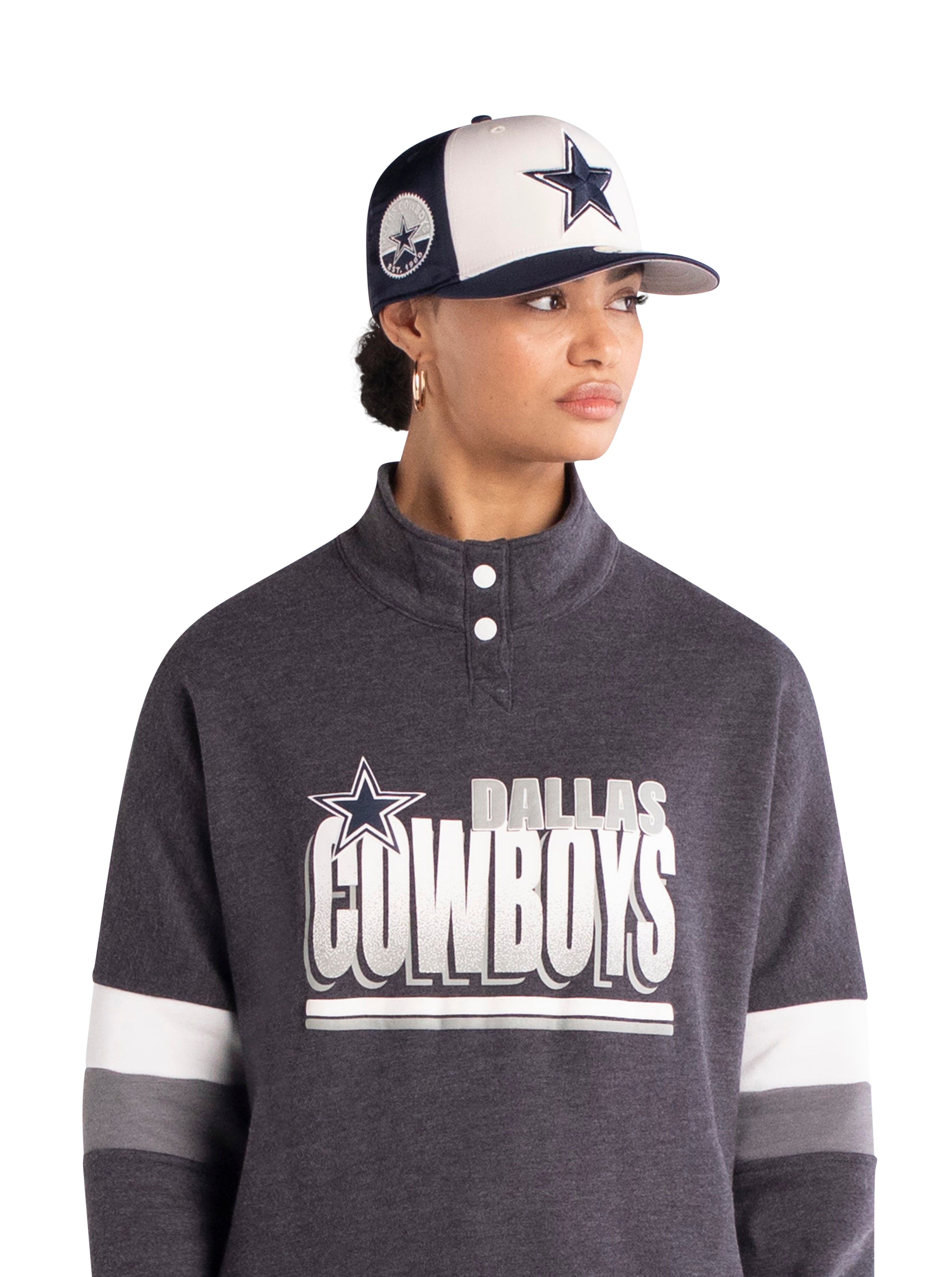 San Francisco 49ers Throwback Women's Mockneck Sweatshirt sold by New Era product image thumbnail 2