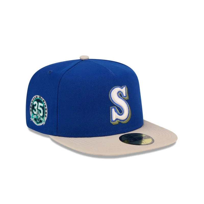 Seattle Mariners Canvas 59FIFTY A-Frame Fitted Hat sold by New Era