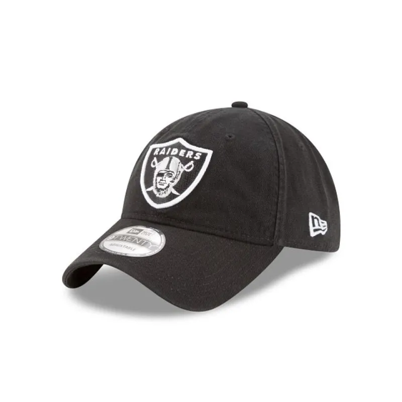 Las Vegas Raiders Core Classic Black 9TWENTY Adjustable Hat sold by New Era