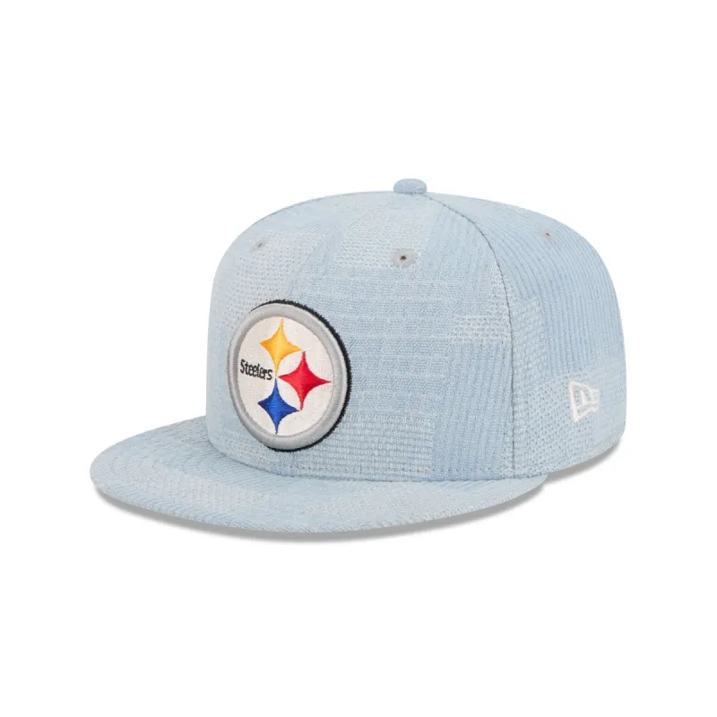 Pittsburgh Steelers Denim Patchwork 9FIFTY Snapback Hat sold by New Era