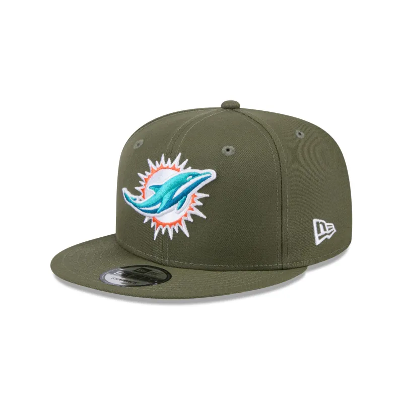 Miami Dolphins Olive 9FIFTY Snapback Hat sold by New Era