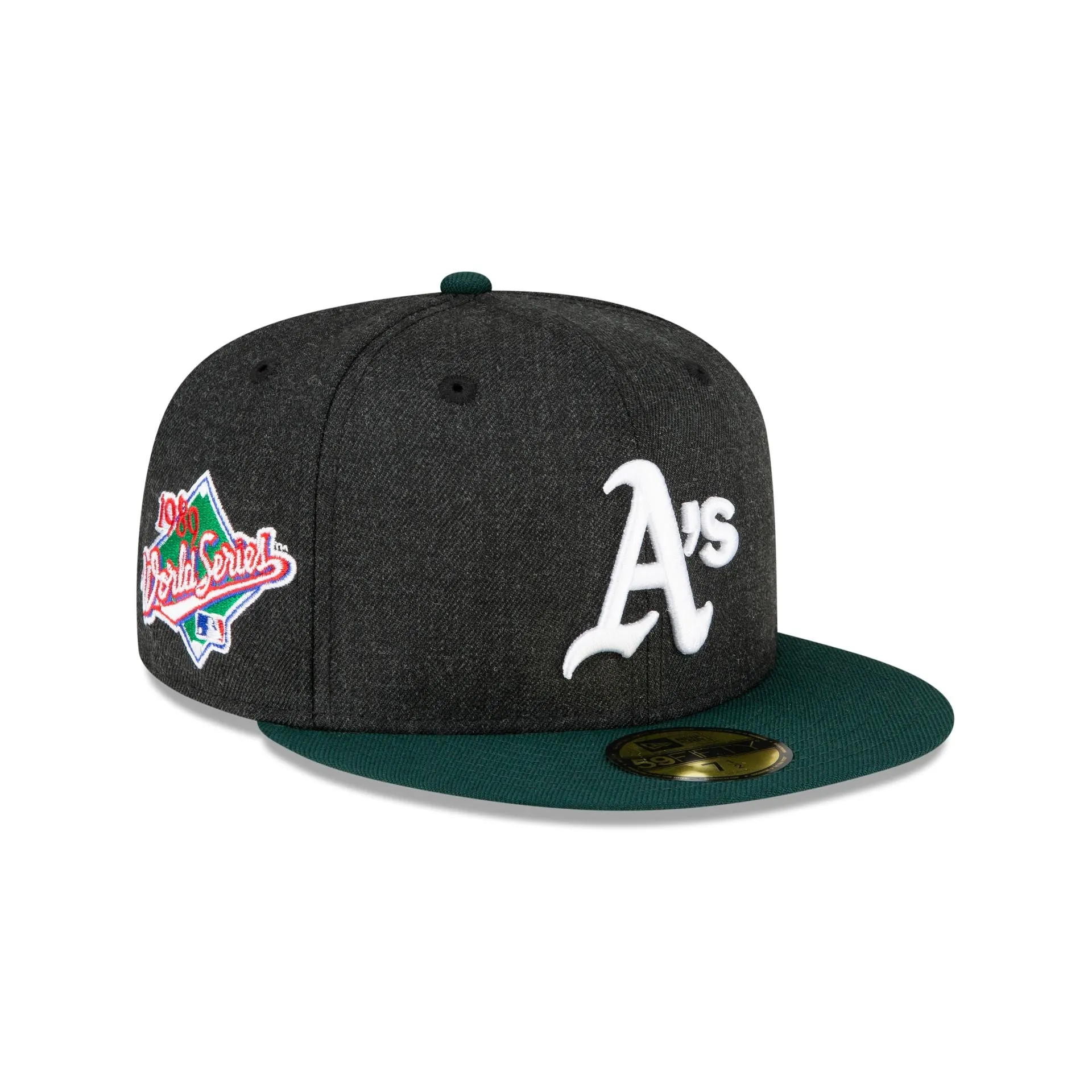 Just Caps Heathered Crown Oakland Athletics 59FIFTY Fitted Hat sold by New Era