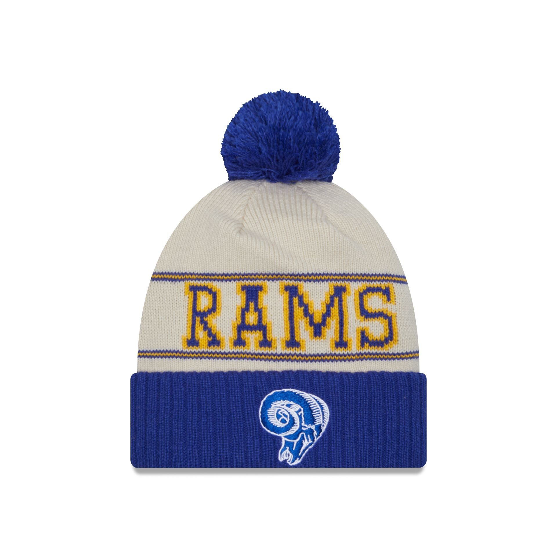 Los Angeles Rams 2023 Cold Weather Historic Pom Knit sold by New Era