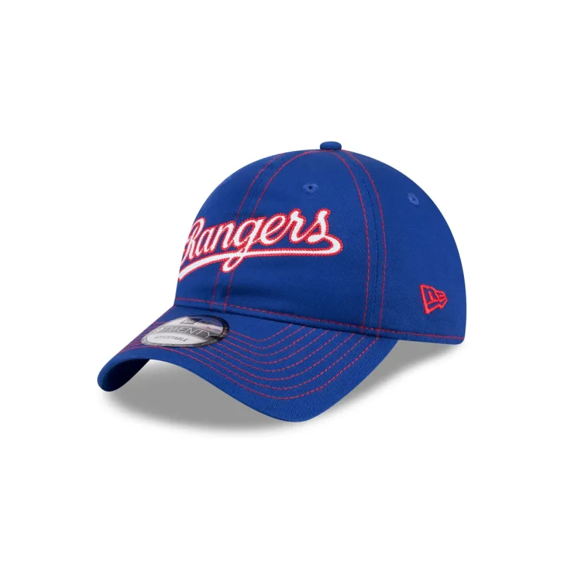Texas Rangers Team Stitch 9TWENTY Adjustable Hat sold by New Era