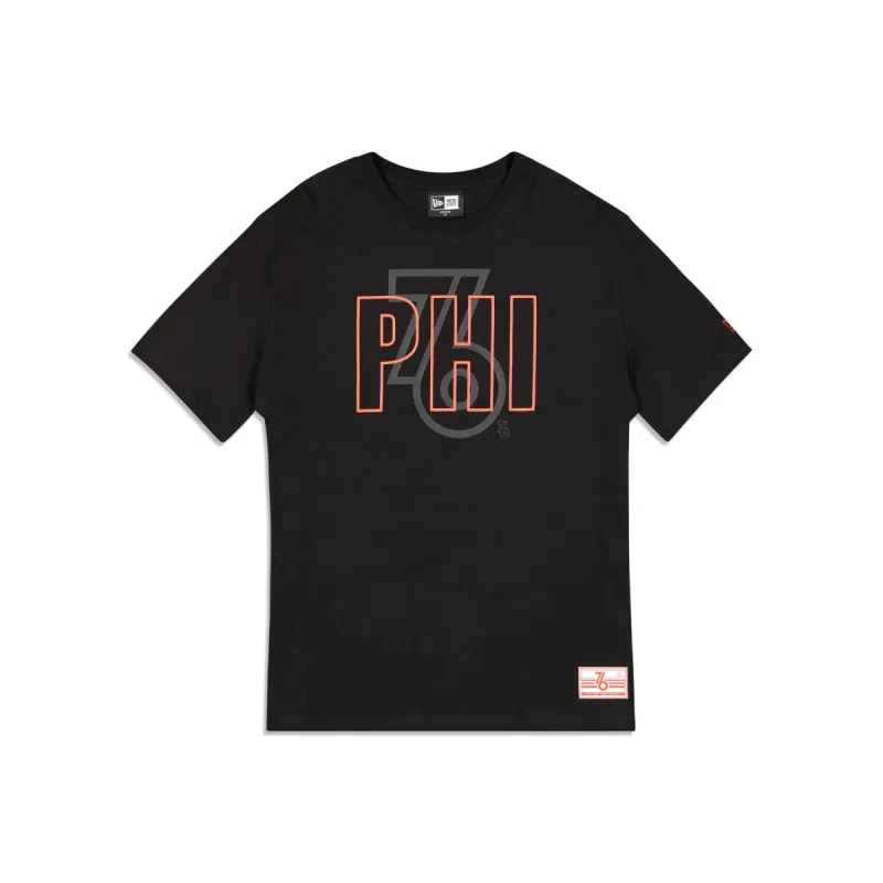 Philadelphia 76ers 2023 City Edition Black T-Shirt sold by New Era