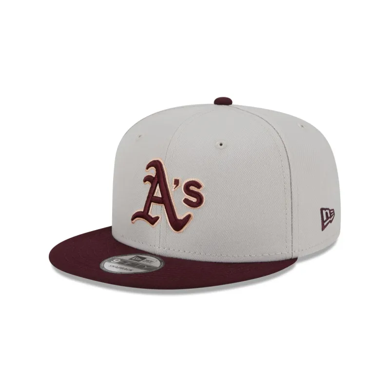 Oakland Athletics Mauve Visor 9FIFTY Snapback Hat made by New Era
