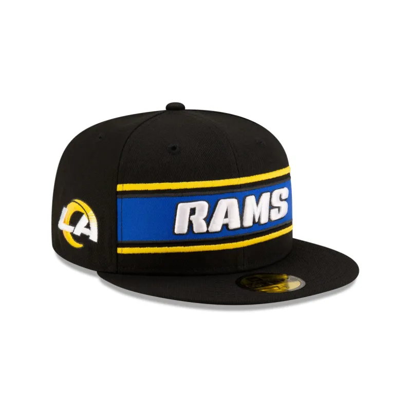 Los Angeles Rams 2024 Sideline Black 59FIFTY Fitted Hat sold by New Era