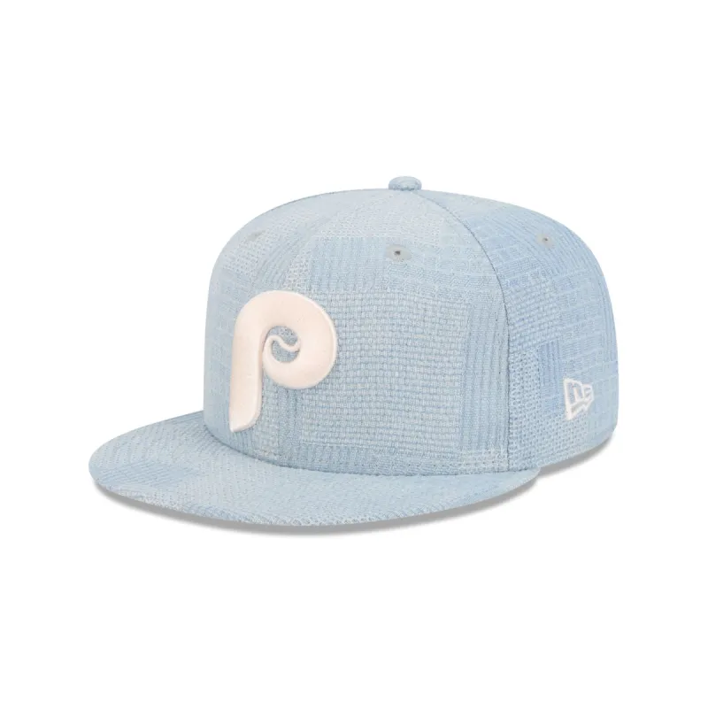 Philadelphia Phillies Denim Patchwork 9FIFTY Snapback Hat sold by New Era