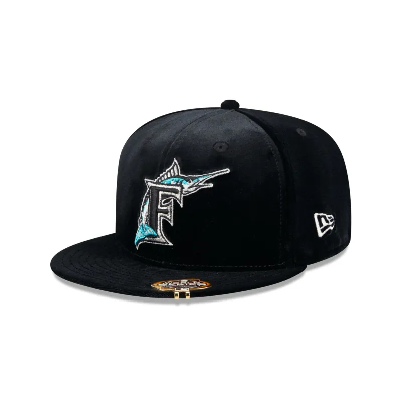 Miami Marlins Velvet Visor Clip 59FIFTY Fitted Hat sold by New Era