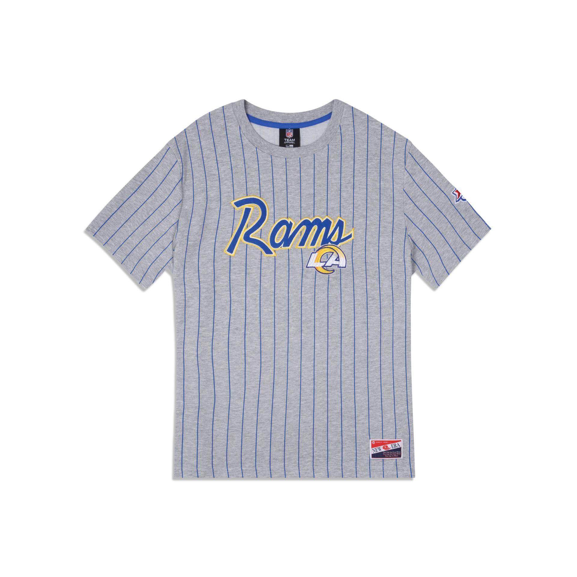 Los Angeles Rams Throwback Striped T-Shirt sold by New Era